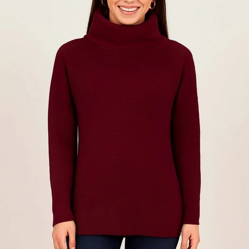 RD Style Ottoman Deep Burgundy Cowl Neck Sweater